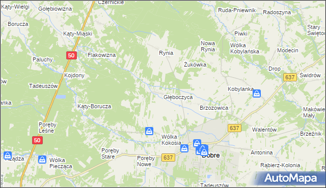 mapa Głęboczyca, Głęboczyca na mapie Targeo