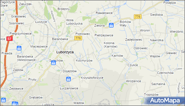 mapa Głęboka gmina Kocmyrzów-Luborzyca, Głęboka gmina Kocmyrzów-Luborzyca na mapie Targeo
