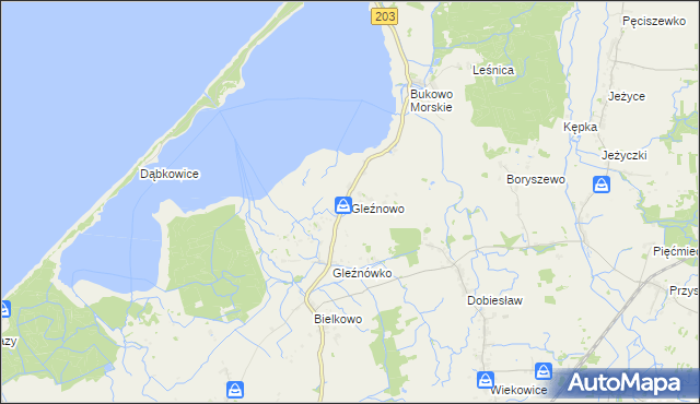 mapa Gleźnowo, Gleźnowo na mapie Targeo