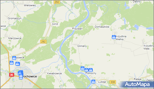 mapa Gliniany gmina Wołów, Gliniany gmina Wołów na mapie Targeo