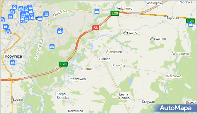 mapa Głobino, Głobino na mapie Targeo