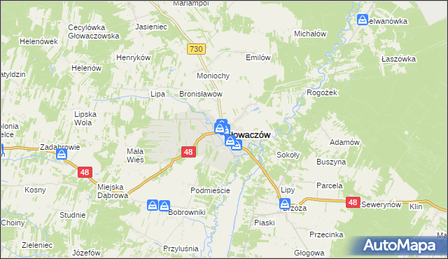 mapa Głowaczów, Głowaczów na mapie Targeo