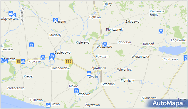 mapa Główczyn gmina Dobrzyń nad Wisłą, Główczyn gmina Dobrzyń nad Wisłą na mapie Targeo