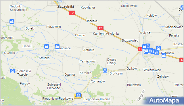 mapa Główczyn gmina Szczytniki, Główczyn gmina Szczytniki na mapie Targeo