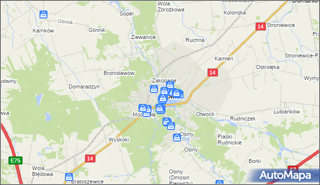 mapa Głowno, Głowno na mapie Targeo