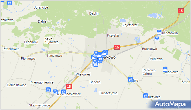 mapa Gniewkowo powiat inowrocławski, Gniewkowo powiat inowrocławski na mapie Targeo