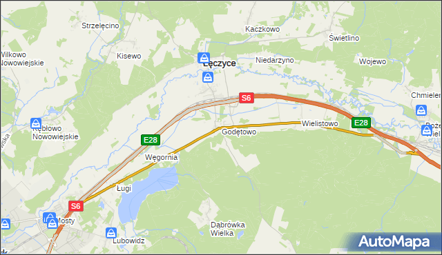 mapa Godętowo, Godętowo na mapie Targeo