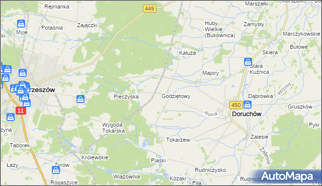 mapa Godziętowy, Godziętowy na mapie Targeo