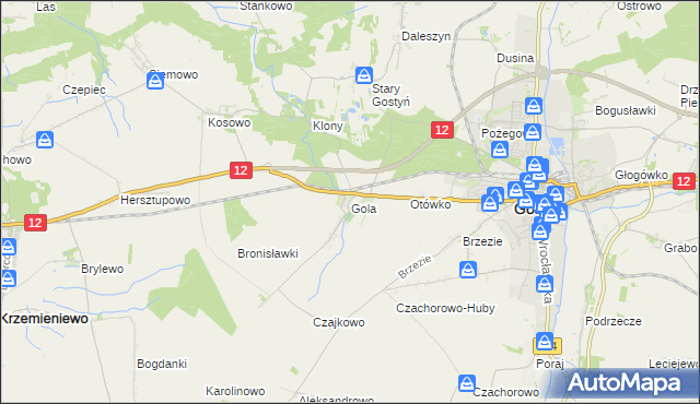 mapa Gola gmina Gostyń, Gola gmina Gostyń na mapie Targeo