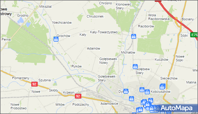 mapa Gołębiewek Nowy, Gołębiewek Nowy na mapie Targeo