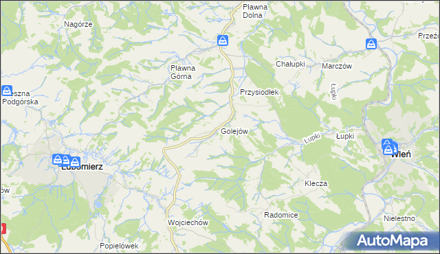 mapa Golejów, Golejów na mapie Targeo