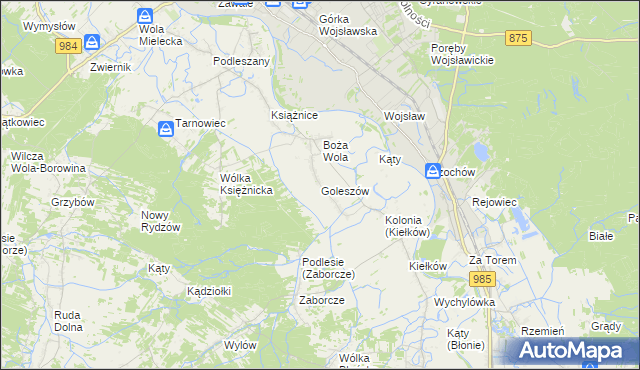 mapa Goleszów gmina Mielec, Goleszów gmina Mielec na mapie Targeo