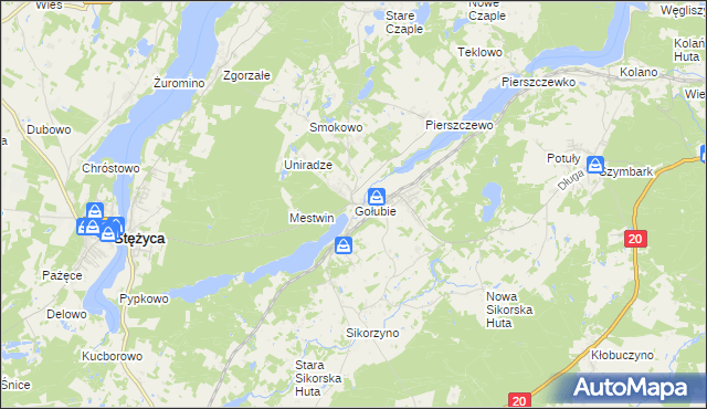 mapa Gołubie, Gołubie na mapie Targeo