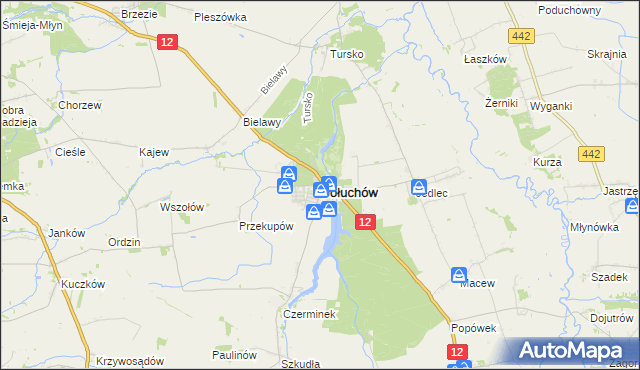 mapa Gołuchów powiat pleszewski, Gołuchów powiat pleszewski na mapie Targeo