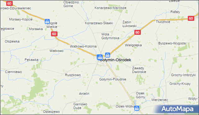 mapa Gołymin-Ośrodek, Gołymin-Ośrodek na mapie Targeo