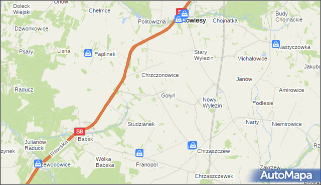 mapa Gołyń, Gołyń na mapie Targeo