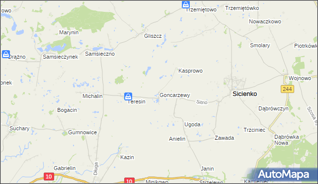 mapa Goncarzewy, Goncarzewy na mapie Targeo