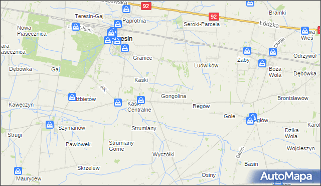 mapa Gongolina, Gongolina na mapie Targeo