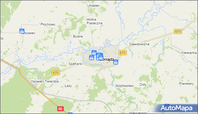 mapa Goniądz, Goniądz na mapie Targeo