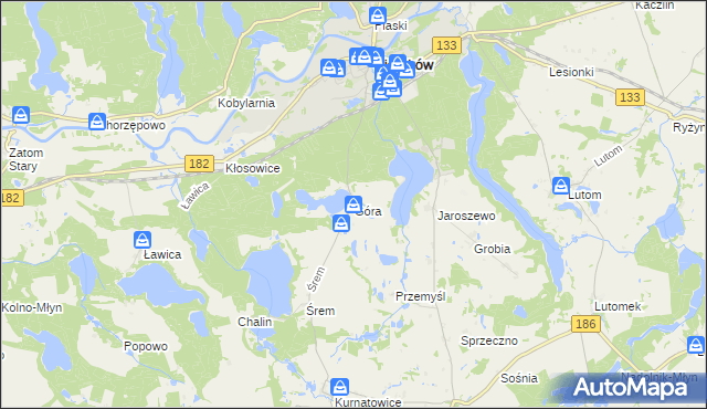 mapa Góra gmina Sieraków, Góra gmina Sieraków na mapie Targeo