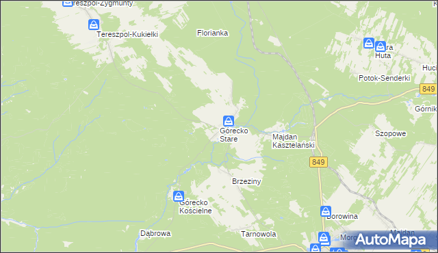 mapa Górecko Stare, Górecko Stare na mapie Targeo