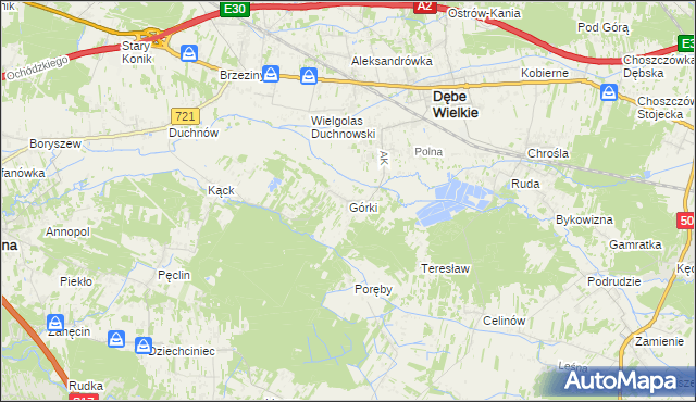 mapa Górki gmina Dębe Wielkie, Górki gmina Dębe Wielkie na mapie Targeo
