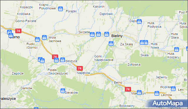 mapa Górki Napękowskie, Górki Napękowskie na mapie Targeo