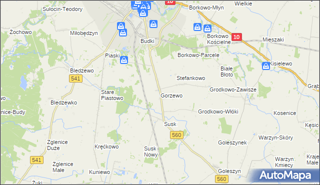 mapa Gorzewo gmina Sierpc, Gorzewo gmina Sierpc na mapie Targeo