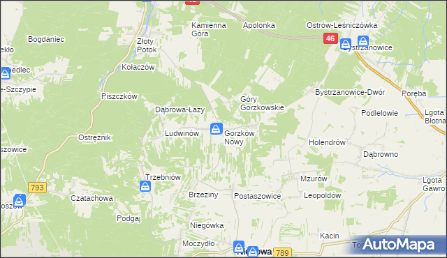 mapa Gorzków Nowy, Gorzków Nowy na mapie Targeo