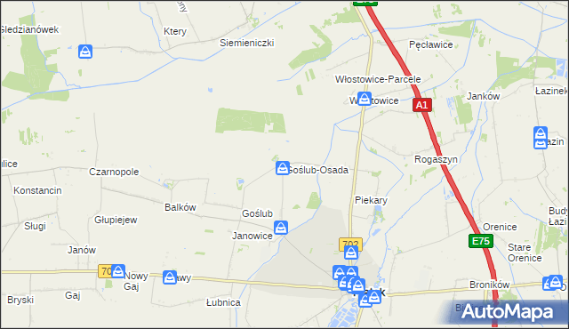 mapa Goślub-Osada, Goślub-Osada na mapie Targeo