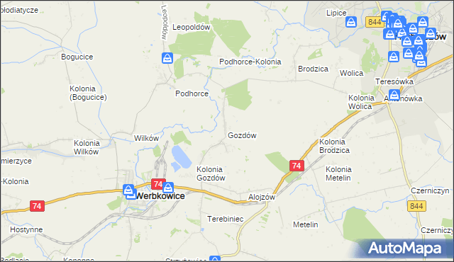 mapa Gozdów gmina Werbkowice, Gozdów gmina Werbkowice na mapie Targeo