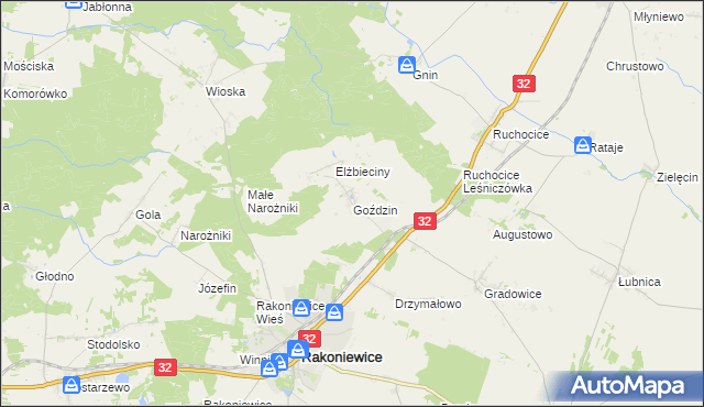 mapa Goździn, Goździn na mapie Targeo