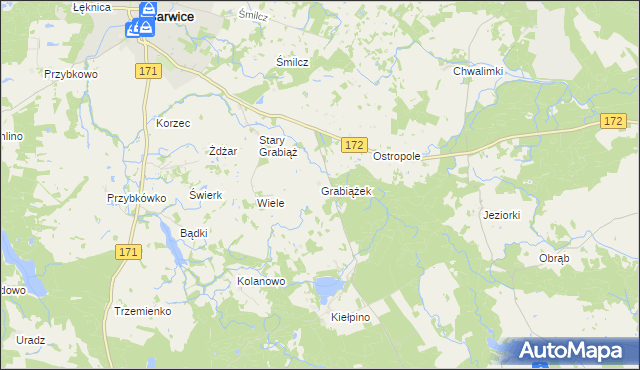 mapa Grabiążek, Grabiążek na mapie Targeo