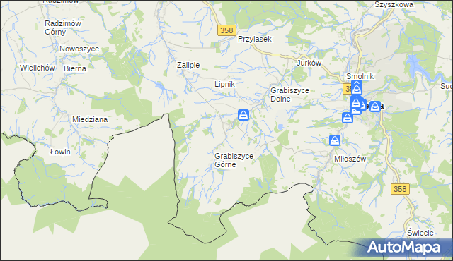 mapa Grabiszyce Średnie, Grabiszyce Średnie na mapie Targeo