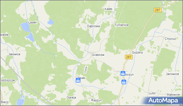 mapa Grabków gmina Lubsko, Grabków gmina Lubsko na mapie Targeo