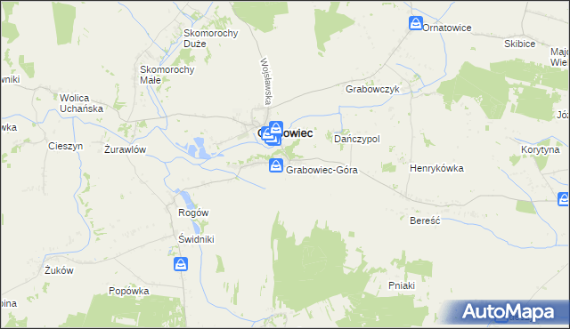 mapa Grabowiec-Góra, Grabowiec-Góra na mapie Targeo