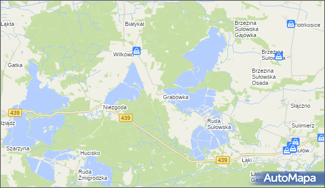 mapa Grabówka gmina Milicz, Grabówka gmina Milicz na mapie Targeo