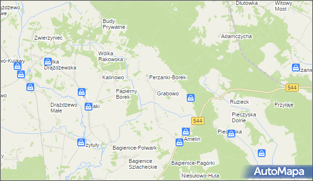 mapa Grabowo gmina Krasnosielc, Grabowo gmina Krasnosielc na mapie Targeo