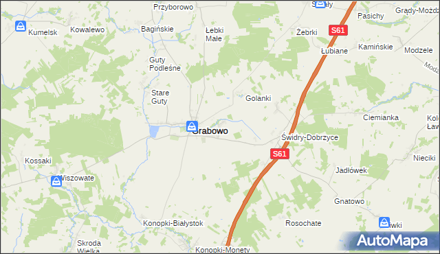 mapa Grabowskie, Grabowskie na mapie Targeo