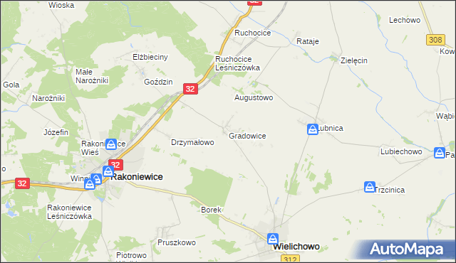 mapa Gradowice, Gradowice na mapie Targeo