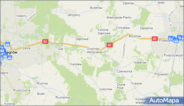 mapa Grochów Szlachecki, Grochów Szlachecki na mapie Targeo