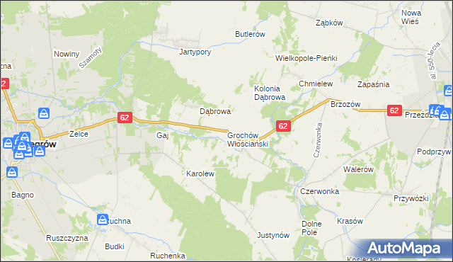 mapa Grochów Włościański, Grochów Włościański na mapie Targeo