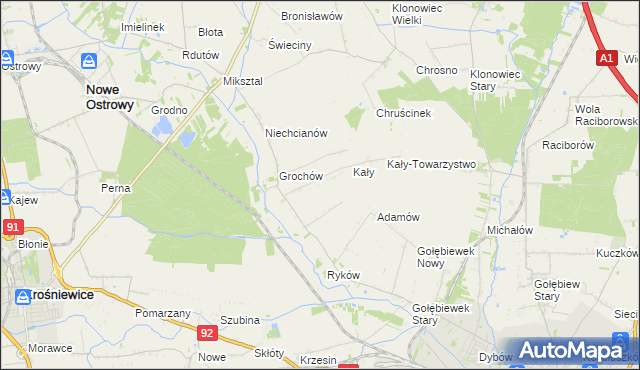 mapa Grochówek, Grochówek na mapie Targeo