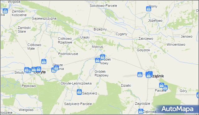 mapa Gródek Nowy, Gródek Nowy na mapie Targeo