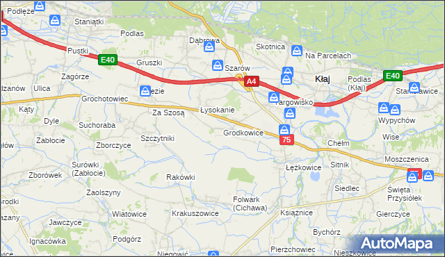 mapa Grodkowice, Grodkowice na mapie Targeo