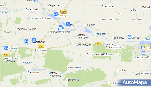 mapa Grodysławice, Grodysławice na mapie Targeo