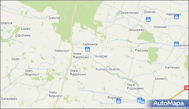 mapa Grodziec gmina Czerwińsk nad Wisłą, Grodziec gmina Czerwińsk nad Wisłą na mapie Targeo