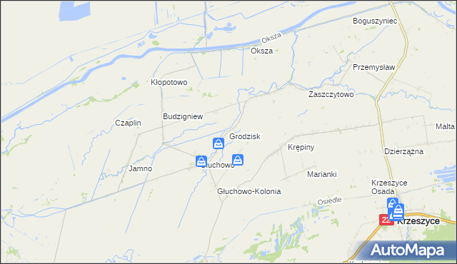 mapa Grodzisk gmina Słońsk, Grodzisk gmina Słońsk na mapie Targeo
