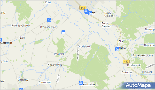 mapa Grodzisko gmina Pleszew, Grodzisko gmina Pleszew na mapie Targeo