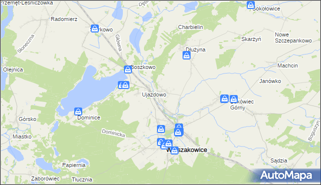 mapa Grotniki gmina Włoszakowice, Grotniki gmina Włoszakowice na mapie Targeo